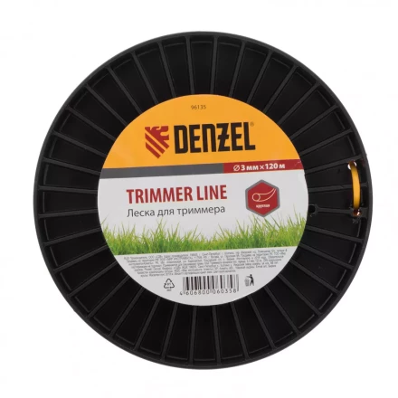 Леска для триммера круглая  3,0 мм 120 м на Din катушке Россия Denzel 96135 купить в Нижневартовске