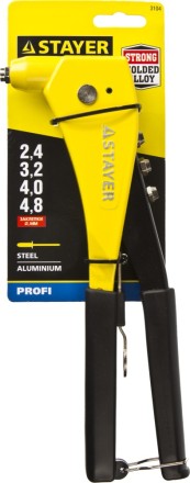 Заклепочник, STAYER ProFix &quot;RX600&quot;, литой корпус, для заклепок d=2,4 / 3,2 / 4,0 / 4,8 мм - алюминий и сталь купить в Нижневартовске