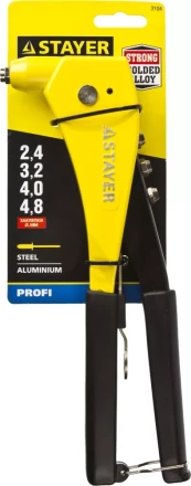 Заклепочник, STAYER ProFix "RX600", литой корпус, для заклепок d=2,4 / 3,2 / 4,0 / 4,8 мм - алюминий и сталь купить в Нижневартовске