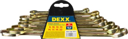 Набор DEXX: Ключи комбинированные гаечные, желтый цинк, 8-22мм, 8шт 27017-H8 купить в Нижневартовске